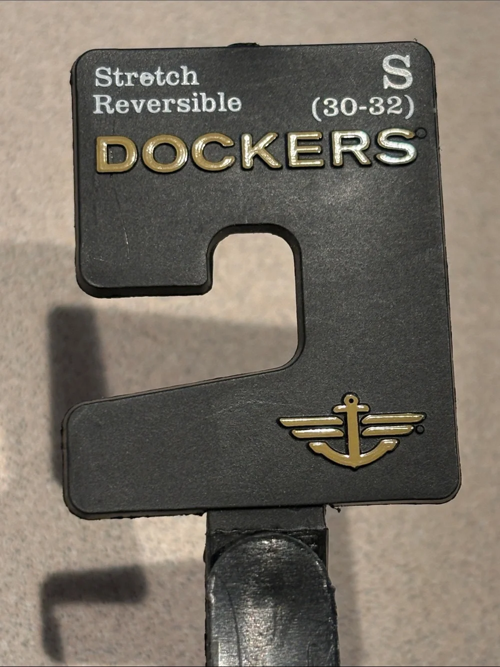 Dockers Black and Brown Reversible Leather Belt with Silver Buckle
